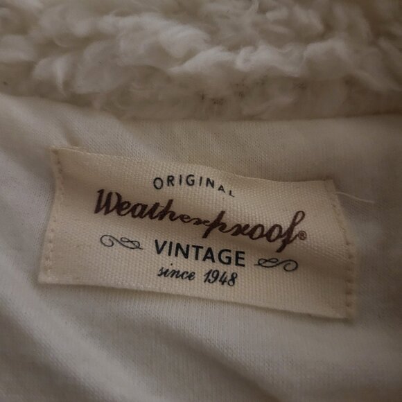 Vintage White Winter Fleece Quarter Zip Small - Picture 3 of 4